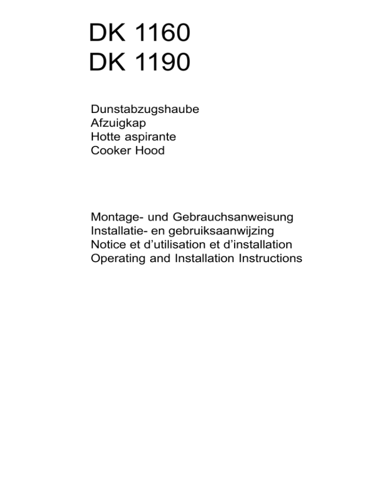 AEG DK 1190 Specifications AEG DK 1190 Specifications