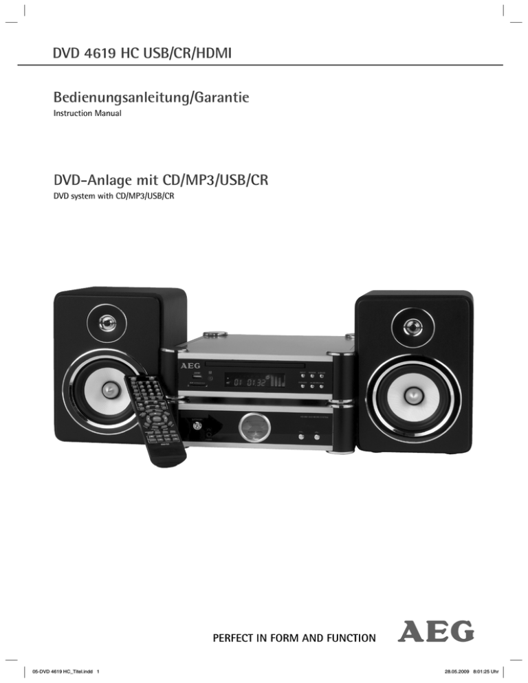 AEG DVD 4619 HC Instruction manual AEG DVD 4619 HC Instruction manual