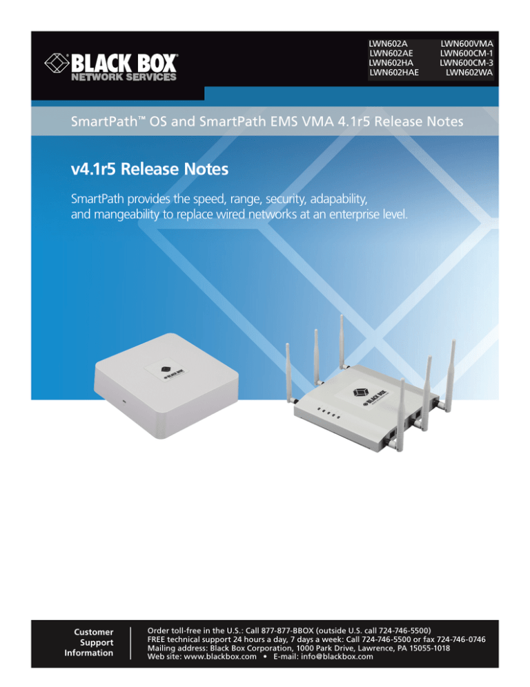 Black Box LWN602WA Specifications Black Box LWN602WA Specifications