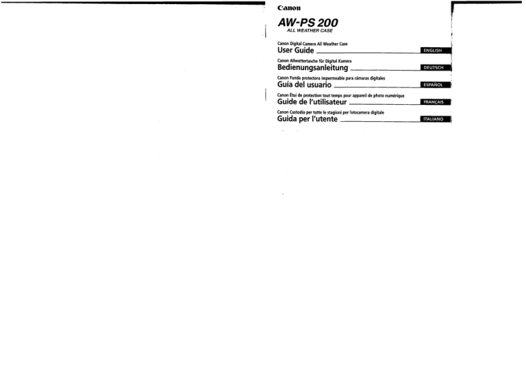 Canon AW-PS200 User guide Canon AW-PS200 User guide
