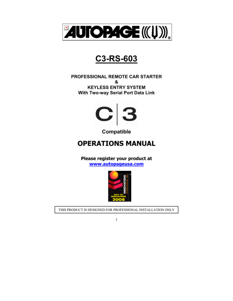 Autopage C3-RS-603 Operating instructions Autopage C3-RS-603 Operating instructions