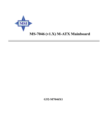 MSI MS-7036 Instruction manual | Manualzz