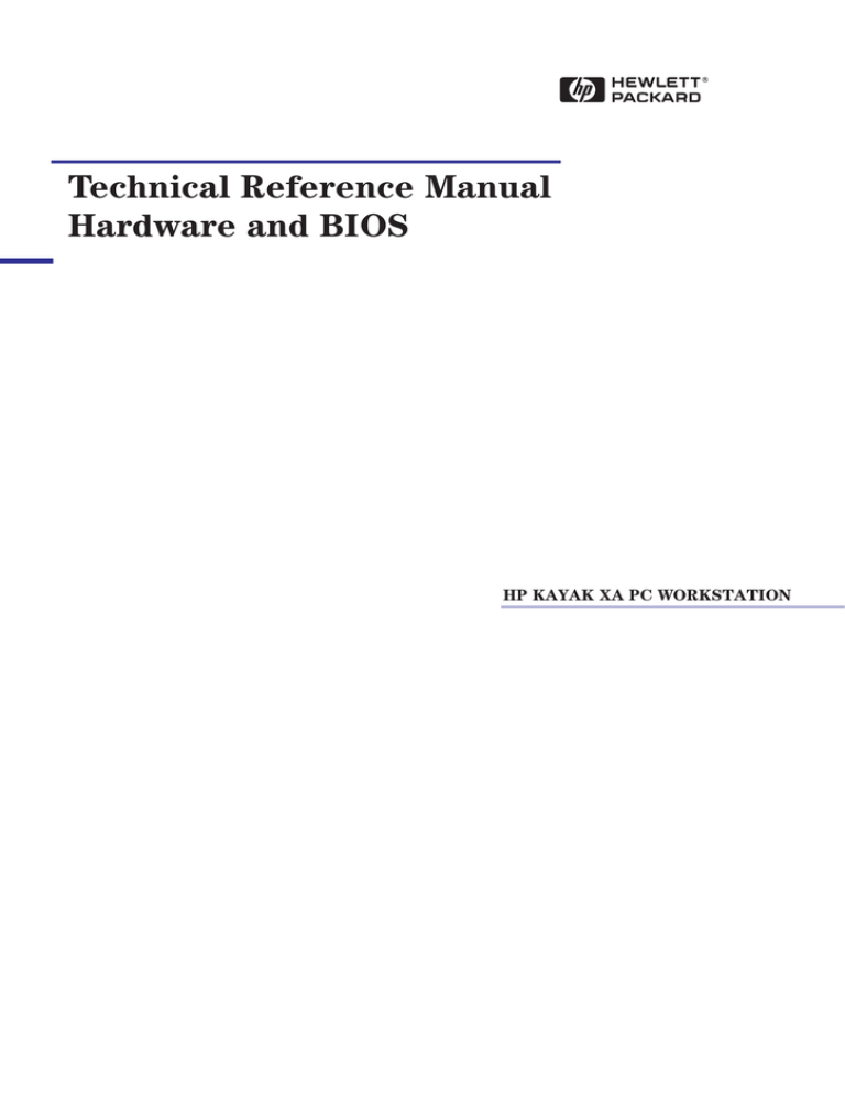 HP Kayak XA Technical information HP Kayak XA Technical information