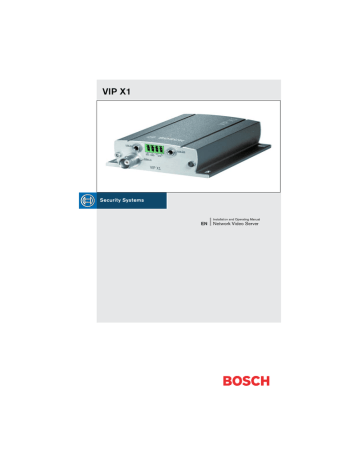 Bosch Appliances VIP X1 Security Camera User manual | Manualzz