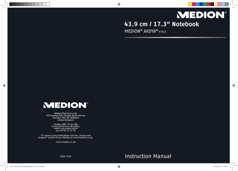 Medion Akoya P7815 Instruction manual Medion Akoya P7815 Instruction manual