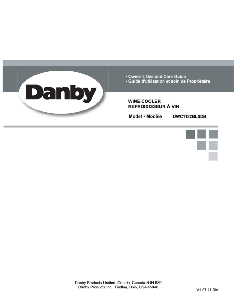 Danby DWC1132BLSDB Operating instructions Danby DWC1132BLSDB Operating instructions
