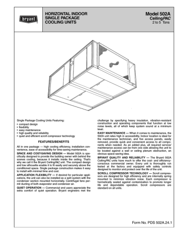 Bryant 502A User manual | Manualzz