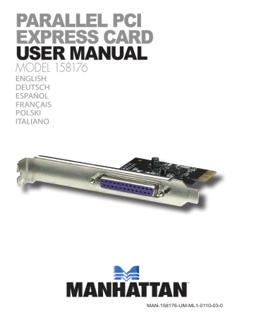 Manhattan 158176 User manual Manhattan 158176 User manual