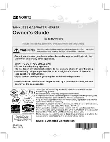 American Water Heater Low NOx 108 series Specifications American Water Heater Low NOx 108 series Specifications