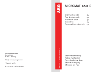 AEG MICROMAT 1231 E Operating instructions AEG MICROMAT 1231 E Operating instructions