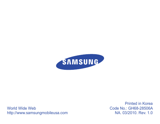 Samsung GH68-28506A Specifications Samsung GH68-28506A Specifications