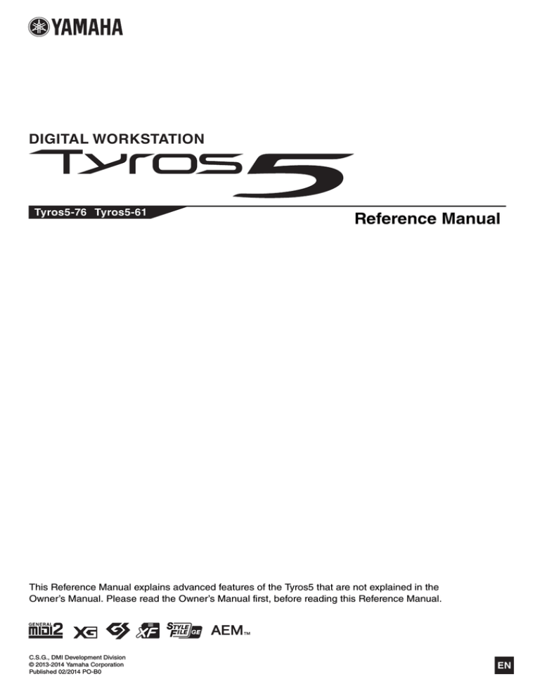 Yamaha Tyros5 User manual Yamaha Tyros5 User manual