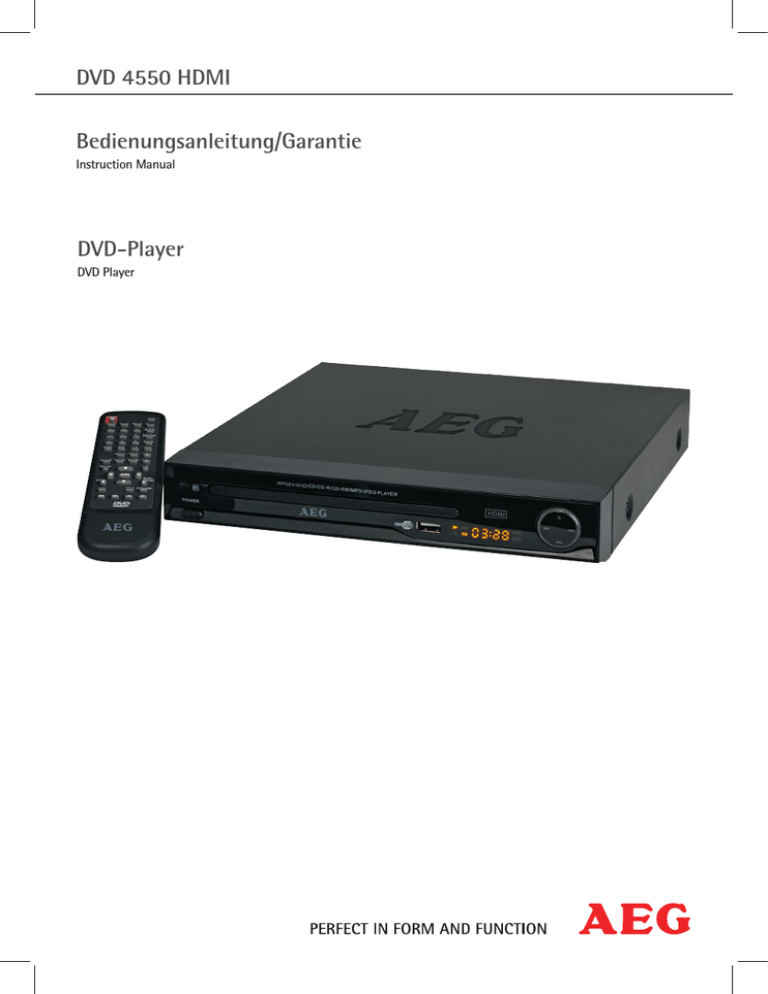AEG DVD 4550 HDMI Instruction manual AEG DVD 4550 HDMI Instruction manual