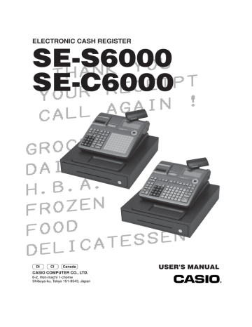 Casio SE-C6000 User's manual Casio SE-C6000 User's manual