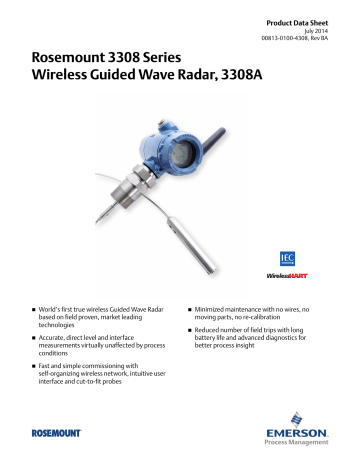 Emerson | H-Wave-SS | User manual | Rosemount 3308 Series Wireless Guided Wave Radar, 3308A | Manualzz