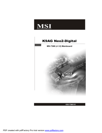 MSI K9AG Neo2-Digital User's manual MSI K9AG Neo2-Digital User's manual