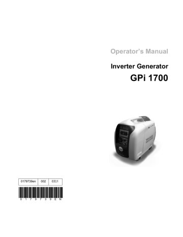 Stopping the Generator. Wacker Neuson GPi 1700 | Manualzz