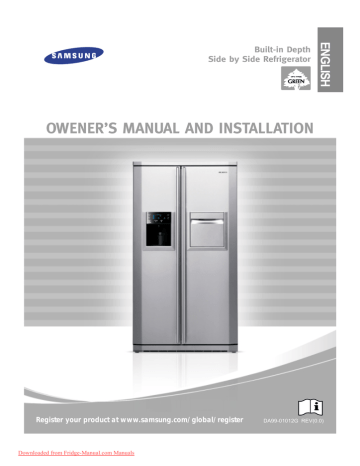 Owner's manual | Samsung Built-in Depth Side by Side Refrigerator Owner`s manual | Manualzz
