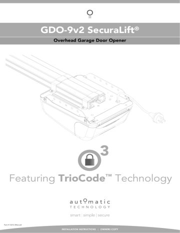 Automatic Technology GDO-9v2 SecuraLift Installation instructions | Manualzz