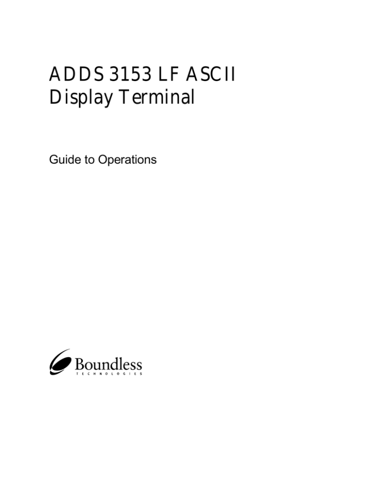 Boundless ADDS 3153 LF Specification Boundless ADDS 3153 LF Specification