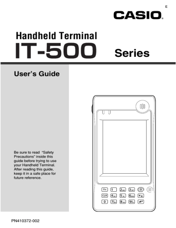 Casio IT-500 User's Guide Casio IT-500 User's Guide