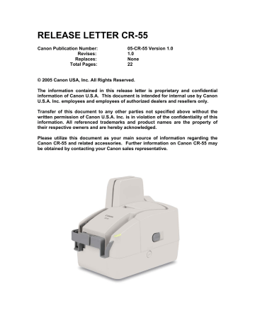 Canon CR-55 User manual Canon CR-55 User manual