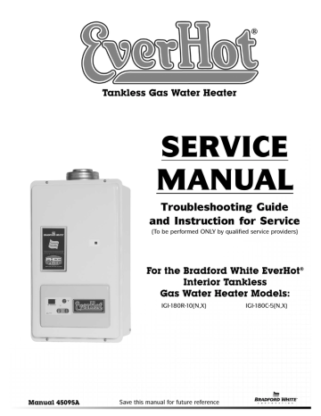 Bradford White BRADFORD WHITE EVERHOT TG-237I-N(X)A User manual Bradford White BRADFORD WHITE EVERHOT TG-237I-N(X)A User manual