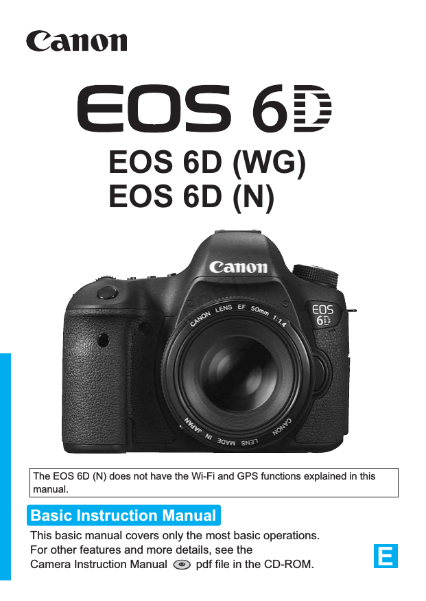 Canon EOS 6D User manual Canon EOS 6D User manual