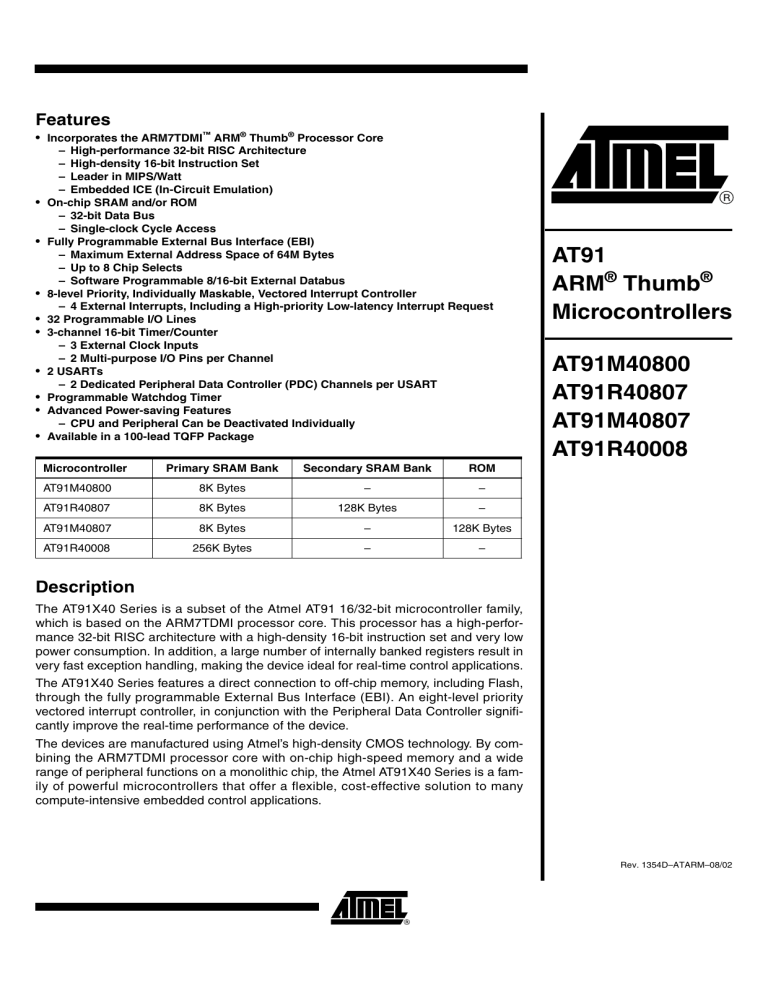 Atmel AT91 User manual Atmel AT91 User manual