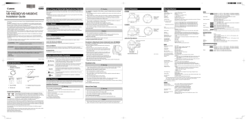 Canon VB-M600VE Installation guide Canon VB-M600VE Installation guide
