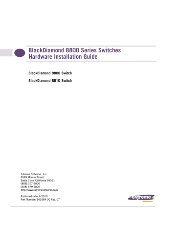 Extreme Networks BlackDiamond 8810 Installation guide | Manualzz Extreme Networks BlackDiamond 8810 Installation guide | Manualzz