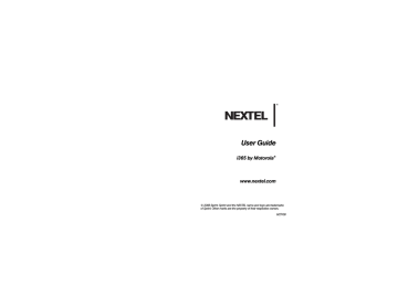 Nextel comm i365IS Phone User guide | Manualzz