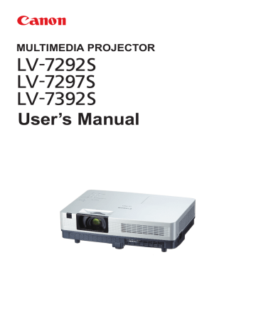 Canon LV-7297S, LV-7292S, LV-7392S User manual Canon LV-7297S, LV-7292S, LV-7392S User manual