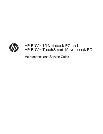 HP ENVY 15-j100 Quad Edition Notebook PC series Maintenance and Service Guide | Manualzz