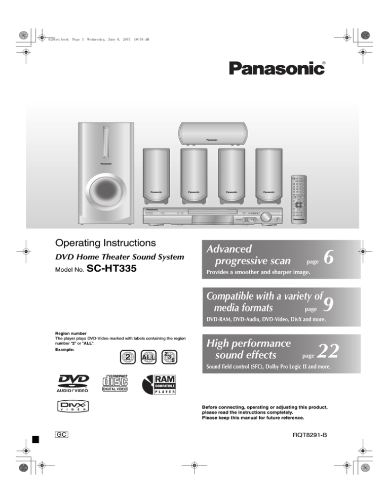 Panasonic SCHT335, 8291 SI Operating instructions Panasonic SCHT335, 8291 SI Operating instructions