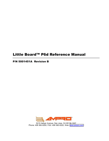 Ampro Little Board P6d Reference Manual | Manualzz Ampro Little Board P6d Reference Manual | Manualzz
