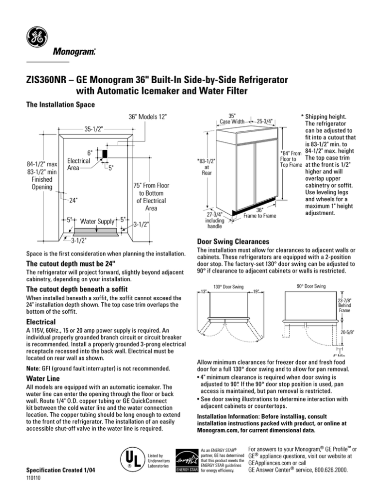 Monogram ZISB360D User manual Monogram ZISB360D User manual