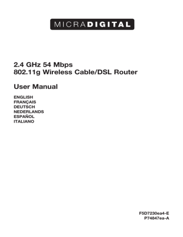 Belkin F5D7230ea4-E Network Router User manual | Manualzz