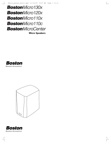 Boston Acoustics MicroCenter User manual Boston Acoustics MicroCenter User manual