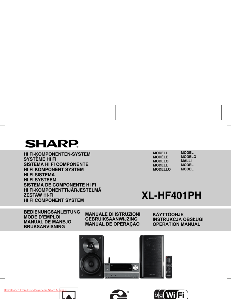 Sharp XL-HF401PH Specification Sharp XL-HF401PH Specification