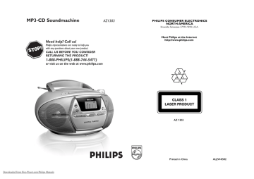 Philips AZ1303 User manual Philips AZ1303 User manual