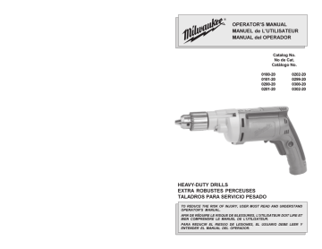 Milwaukee 0300-20 User manual Milwaukee 0300-20 User manual