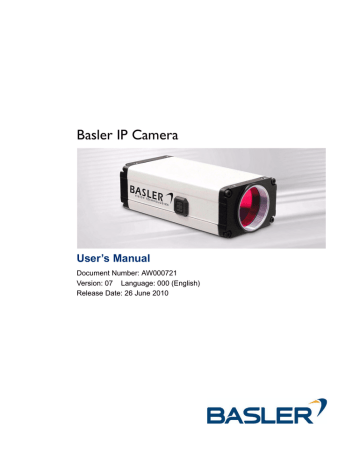 Basler Vision Technologies BIP-1000c User's manual Basler Vision Technologies BIP-1000c User's manual