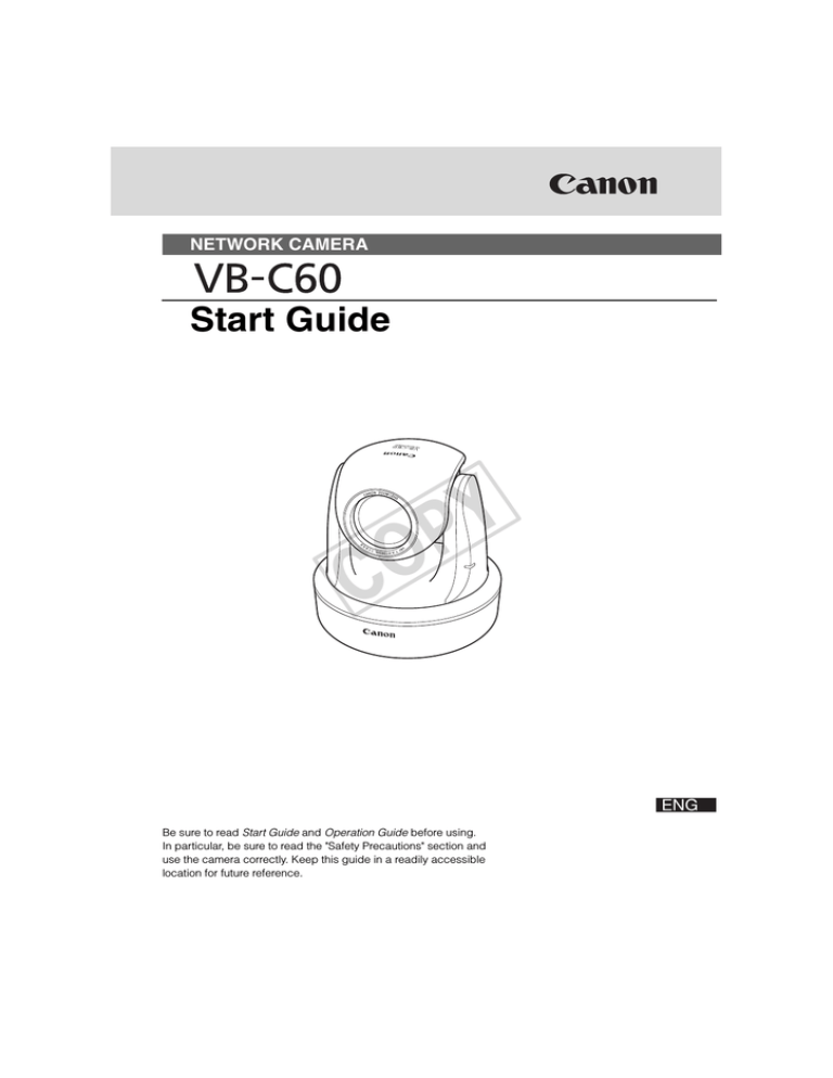 Canon Vb-C60 - Ptz Network Camera Specification Canon Vb-C60 - Ptz Network Camera Specification