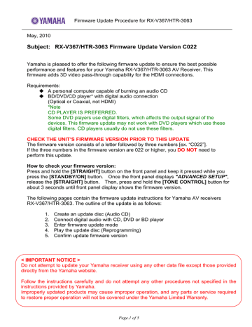 Yamaha HTR-3063 User manual Yamaha HTR-3063 User manual