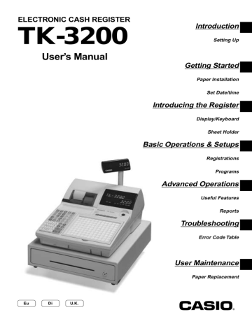 Casio TK-3200 User's manual Casio TK-3200 User's manual