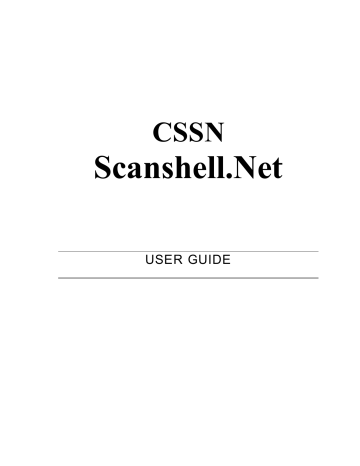 CSSN ScanShell 800 User guide CSSN ScanShell 800 User guide