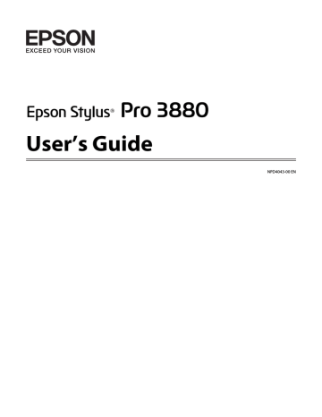 Epson 3880 - Stylus Pro Color Inkjet Printer, Stylus Pro Original User manual Epson 3880 - Stylus Pro Color Inkjet Printer, Stylus Pro Original User manual