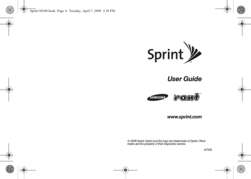 Samsung Rant Sprint, SPH-M540 Sprint, Rant User guide Samsung Rant Sprint, SPH-M540 Sprint, Rant User guide