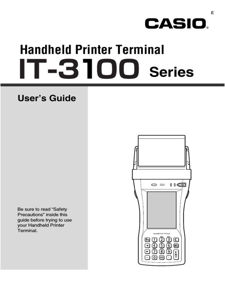 Casio IT-3100 User guide Casio IT-3100 User guide